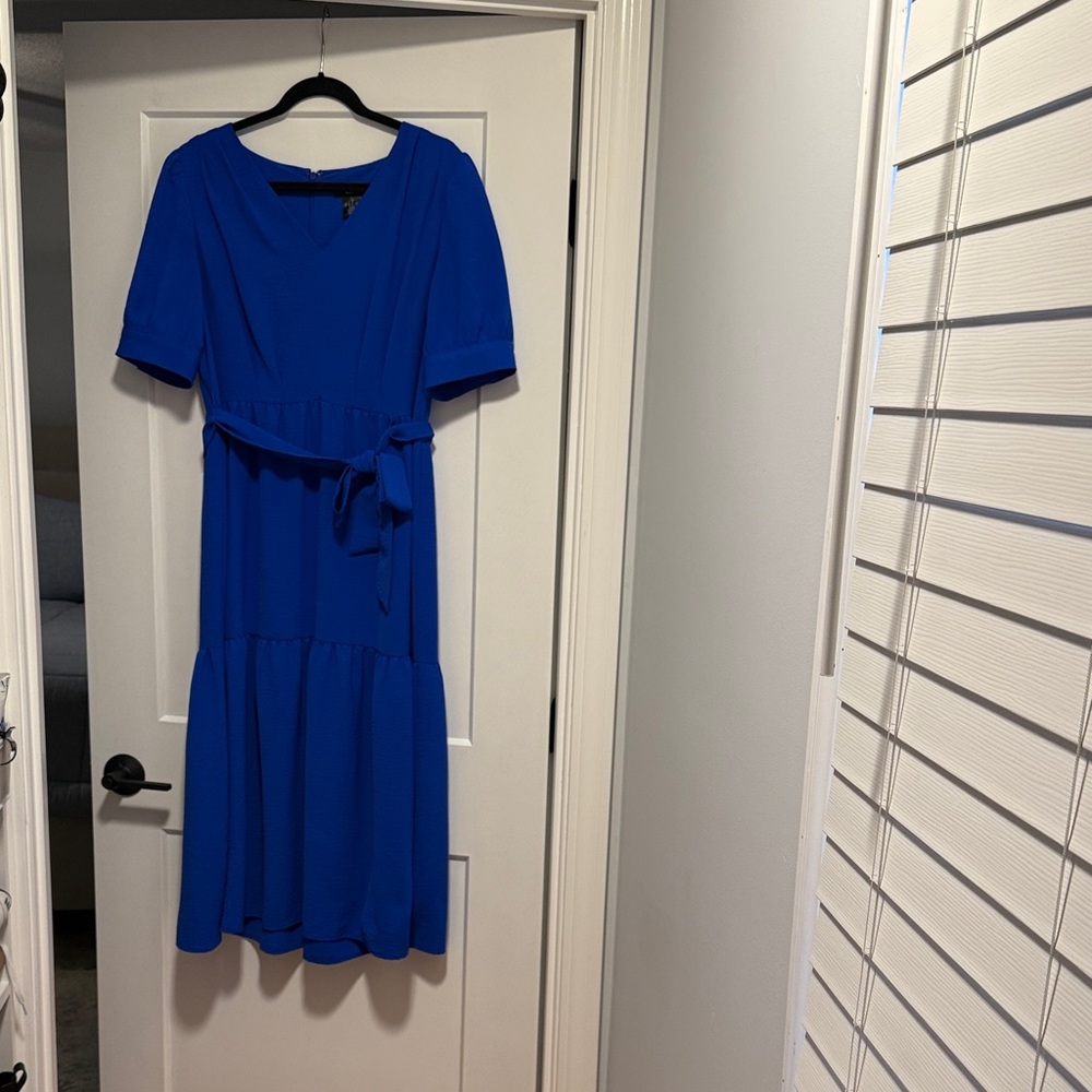 DKNY Vibrant Blue Midi Dress